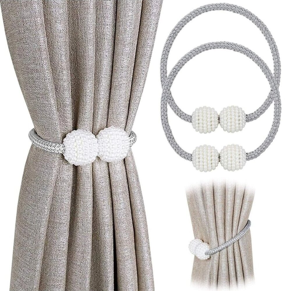 2 PAIR Magnetic Curtain Tiebacks, Window Tieback Holder